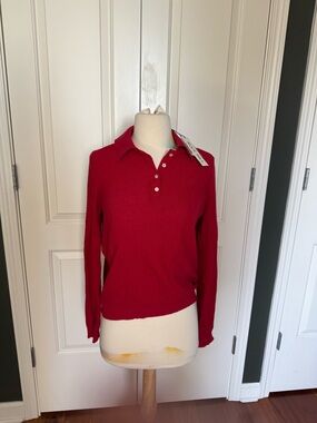 BNWT Alex Mill Red Long-Sleeve Polo Sweater